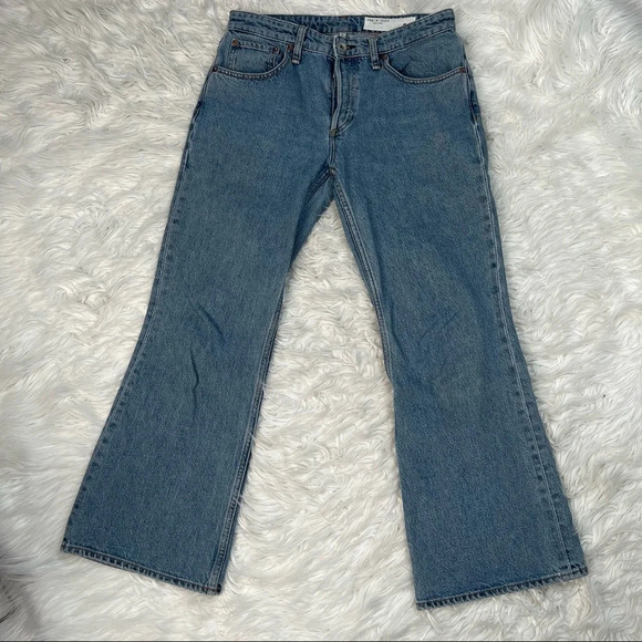 Rag & Bone Rosa Mid-Rise Cropped Flare Jeans Denim Casual Women’s 25 - Picture 2 of 11